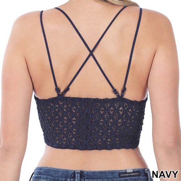 Navy Boho crochet boho bralette - Picture 5 of 6